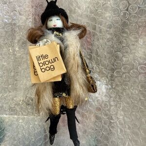 Fashionista ornament with Faux Fur Coat and Accessories
